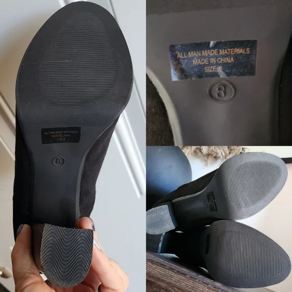 . Wild Diva Black Suede Booties/Boots - Picture 9 of 13